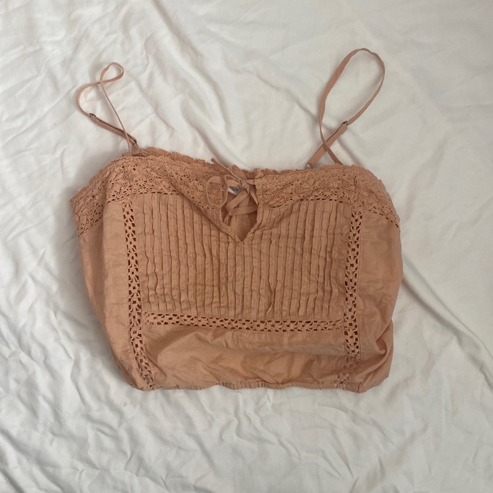 Tan, very light crop top